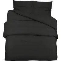 vidaXL Ensemble de literie noir 155x220 cm Microfibre légère