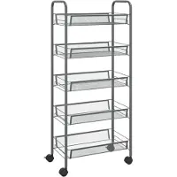 vidaXL Chariot de cuisine 5 plateaux Gris 46x26x105 cm Fer