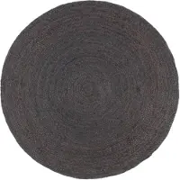 vidaXL Tapis fait à la main Jute Rond 180 cm Gris foncé