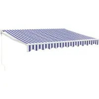 vidaXL Auvent extensible 3x2,5 m tissu et aluminium bleu et blanc