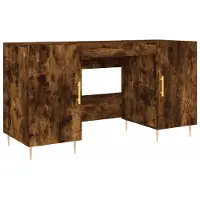 vidaXL Bureau chêne fumé 140x50x75 cm bois composite