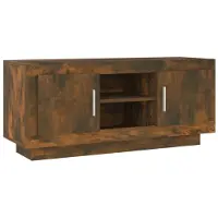 vidaXL Armoire TV chêne fumé 102x35x45 cm bois composite