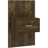 vidaXL Table de chevet murale Chêne fumé