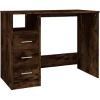 vidaXL Bureau avec tiroirs chêne fumé 102x50x76 cm