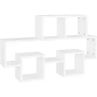 vidaXL Étagère murale forme d'auto Blanc 82x15x51 cm Bois d’ingénierie