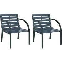 vidaXL Chaises de jardin 2 pcs. Gris Bois