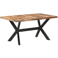 vidaXL Table de salle à manger 160x80x75 cm bois massif couleur miel