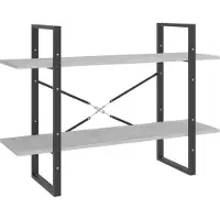 vidaXL Bibliothèque à 2 niveaux gris béton 100x30x70cm bois ingénierie
