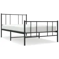 vidaXL Sommier avec tête et pied de lit en métal noir 100x190 cm