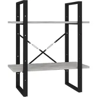 vidaXL Bibliothèque à 2 niveaux Gris béton 60x30x70 cm bois ingénierie