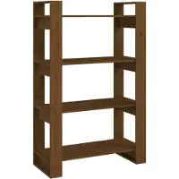 vidaXL Bibliothèque/Cloison Marron miel 80x35x125 cm Bois massif