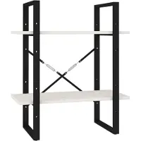 vidaXL Bibliothèque à 2 niveaux Blanc 60x30x70 cm Bois de pin massif