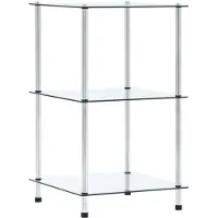 vidaXL Étagère 3 niveaux Transparent 40x40x67 cm Verre trempé