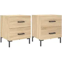 vidaXL Tables de chevet 2 pcs chêne sonoma 40x35x47,5 cm