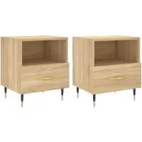 vidaXL Tables de chevet 2 pcs chêne sonoma 40x35x47,5 cm