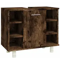vidaXL Armoire de salle de bain chêne fumé 60x32x53,5 cm Bois composite