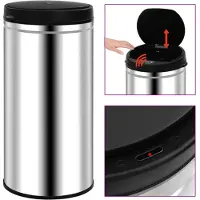 vidaXL Poubelle automatique à capteur 70 L inox