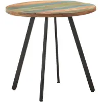 vidaXL Table de salle à manger 80 cm Vieux bois massif