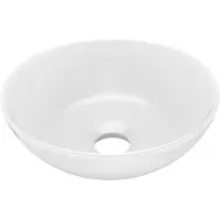 vidaXL Lavabo en céramique blanc mat rond