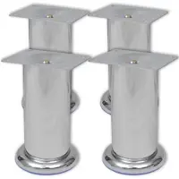 vidaXL 4 x pied de meuble pied de canapé pied de socle chromé rond 120 mm