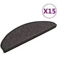 vidaXL Tapis d'escalier autocollants 15 pcs 65x21x4 cm Anthracite