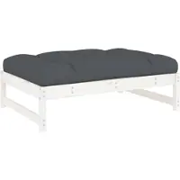 vidaXL Tabouret de jardin Blanc 120x80 cm Pin massif