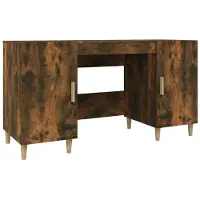 vidaXL Bureau chêne fumé 140x50x75 cm bois composite
