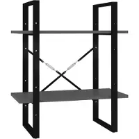 vidaXL Bibliothèque à 2 niveaux Gris 60x30x70 cm bois d'ingénierie