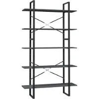 vidaXL Bibliothèque à 5 niveaux Gris 100x30x175 cm Bois de pin