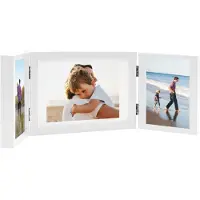 vidaXL Cadre photo dépliable Blanc 28x18 cm+2x(13x18 cm)