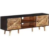 vidaXL Armoire TV 140x30x46 cm Bois de manguier brut et bois massif d'acacia