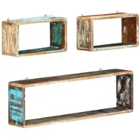 vidaXL Ensemble d'étagère cube 3 pcs Bois solide de récupération