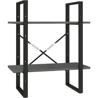 vidaXL Bibliothèque à 2 niveaux Gris 60x30x70 cm Bois de pin massif