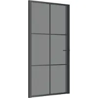 vidaXL Porte intérieure 102,5x201,5 cm noire verre ESG et aluminium