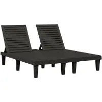 Natur24 Bain de soleil double Noir 155x138x83 cm Polypropylène