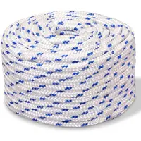 vidaXL Corde de bateau Polypropylène 16 mm 50 m Blanc
