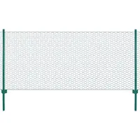 vidaXL Clôture en grillage métallique avec poteaux Acier 25x0,75m Vert