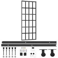 vidaXL Porte coulissante avec ferrure verre ESG & aluminium 76x205 cm