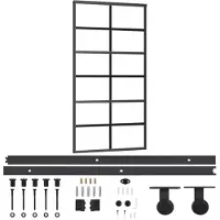 vidaXL Porte coulissante avec ferrure verre ESG & aluminium 102x205 cm