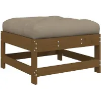 vidaXL Tabouret de jardin avec coussin Marron miel Pin massif