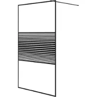 vidaXL Paroi de douche pour passage piétonnier noir 115x195 cm verre ESG transparent