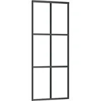 vidaXL Porte coulissante verre ESG et aluminium 76x205 cm noir