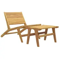 vidaXL Chaise de jardin avec repose-pieds en teck massif