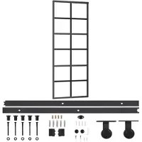 vidaXL Porte coulissante avec ferrure verre ESG & aluminium 76x205 cm