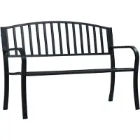 vidaXL Banc de jardin noir 120 cm acier