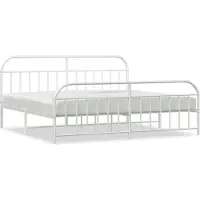 vidaXL Cadre de lit avec tête et pied de lit en métal blanc 193x203 cm