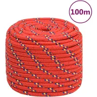 vidaXL Corde de bateau Rouge 18 mm 100 m Polypropylène