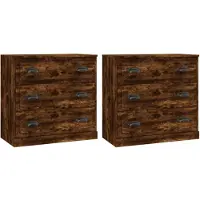 vidaXL Sideboards 2 pcs. Chêne fumé Bois composite