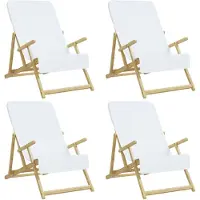 vidaXL Serviettes de plage 4 pcs blanc 60x135 cm tissu 400 GSM