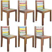 vidaXL Chaises de salle à manger 6 pcs. Vieux bois massif